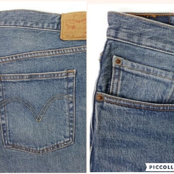 Levi's 501 CT Medium Wash Button Fly Tapered Leg Denim Jeans Mens 38x28.5 NWT - Picture 9 of 16